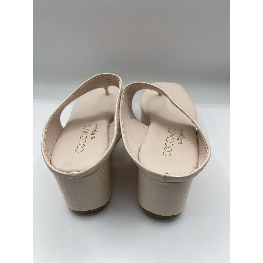 Coconuts by Matisse Platform Sandals Women Ivory Lyric Croc Vacay Size 10M New